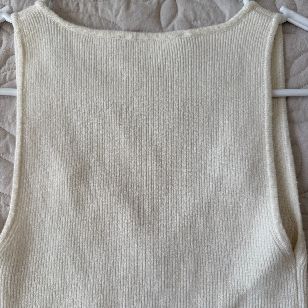 Double Zero Cream Ribbed Tank Top - Picture 7 of 7